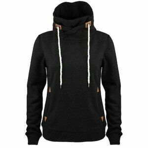 Lee Hanton Womens MEDIUM‎ Black Cowlneck Solid Pull